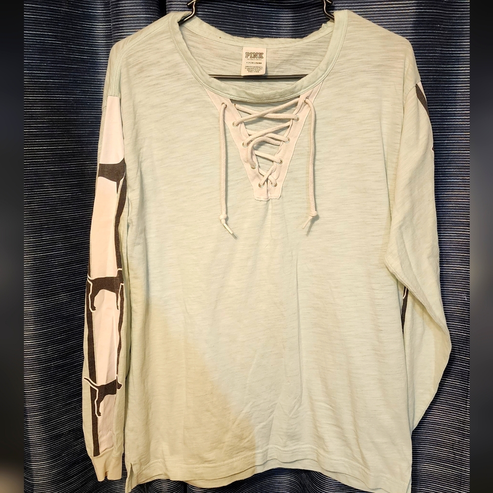 Pink victoria secret long sleeve tee .